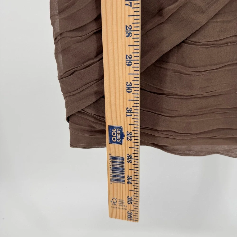 Diane von Furstenberg Dress‎ Size 6  DVF Brown Short Sleeve Pleated Mini Dress